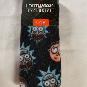 NWT! Collectible LootWear Exclusive Rick and Marty Adult Swim Crew Socks!
